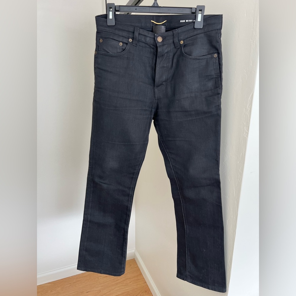 Saint Laurent Black Jeans with Gold Accent